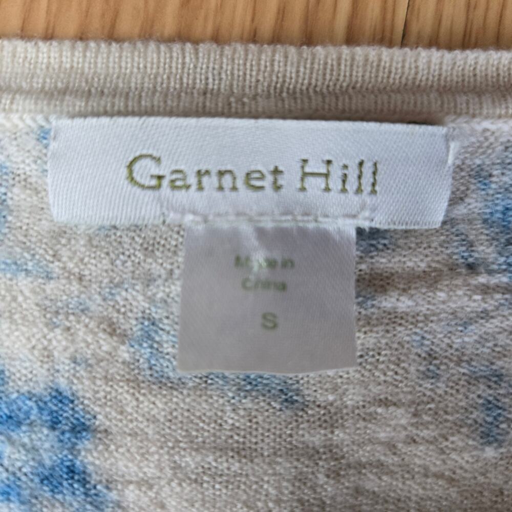 Garnet Hill Women Cottage Coquette Toile Romantic Floral Merino Wool Cardigan S - Picture 7 of 9